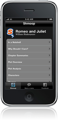 Shmoop education App for iPhone and iPod touch