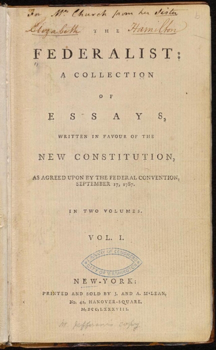 What was the purpose of the federalist papers 