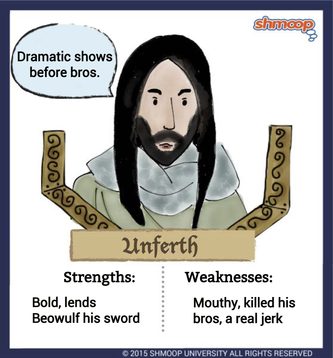 why is king hrothgar a flat character in beowulf