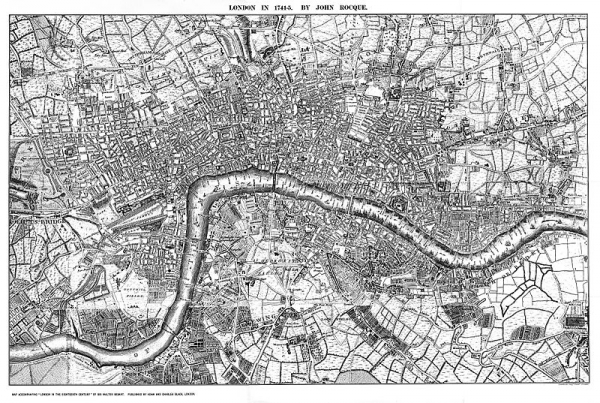 Map of London, 1740s